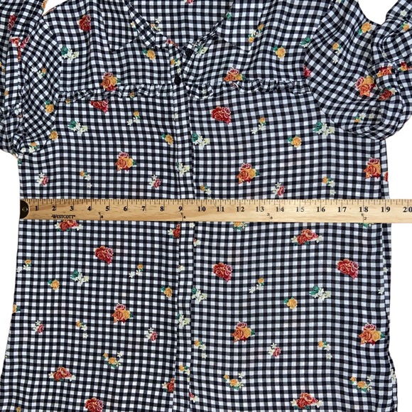 Zac & Rachel Floral Check Button Down Shirt - women’s Small - Picture 2 of 14